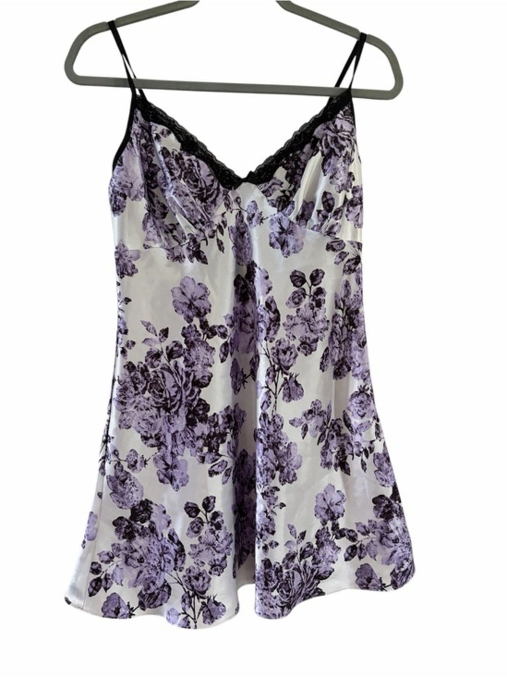 Apt. 9 Black Lace Trim Lavender Floral Cami